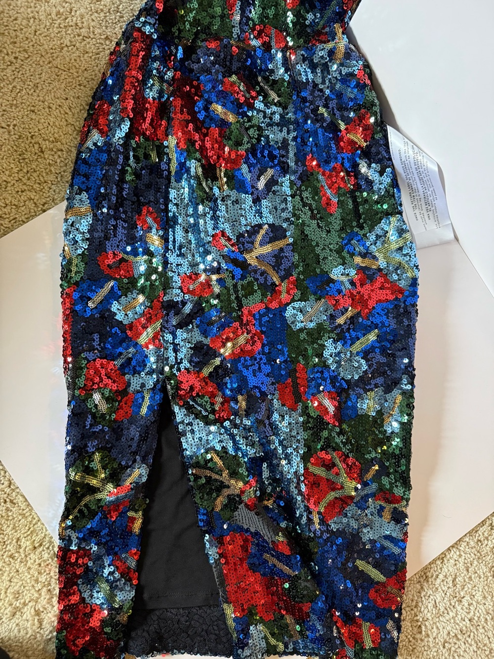 Dress the Population Cobalt Multi Sequin Midi Dress NWT Size S - Picture 3 of 6
